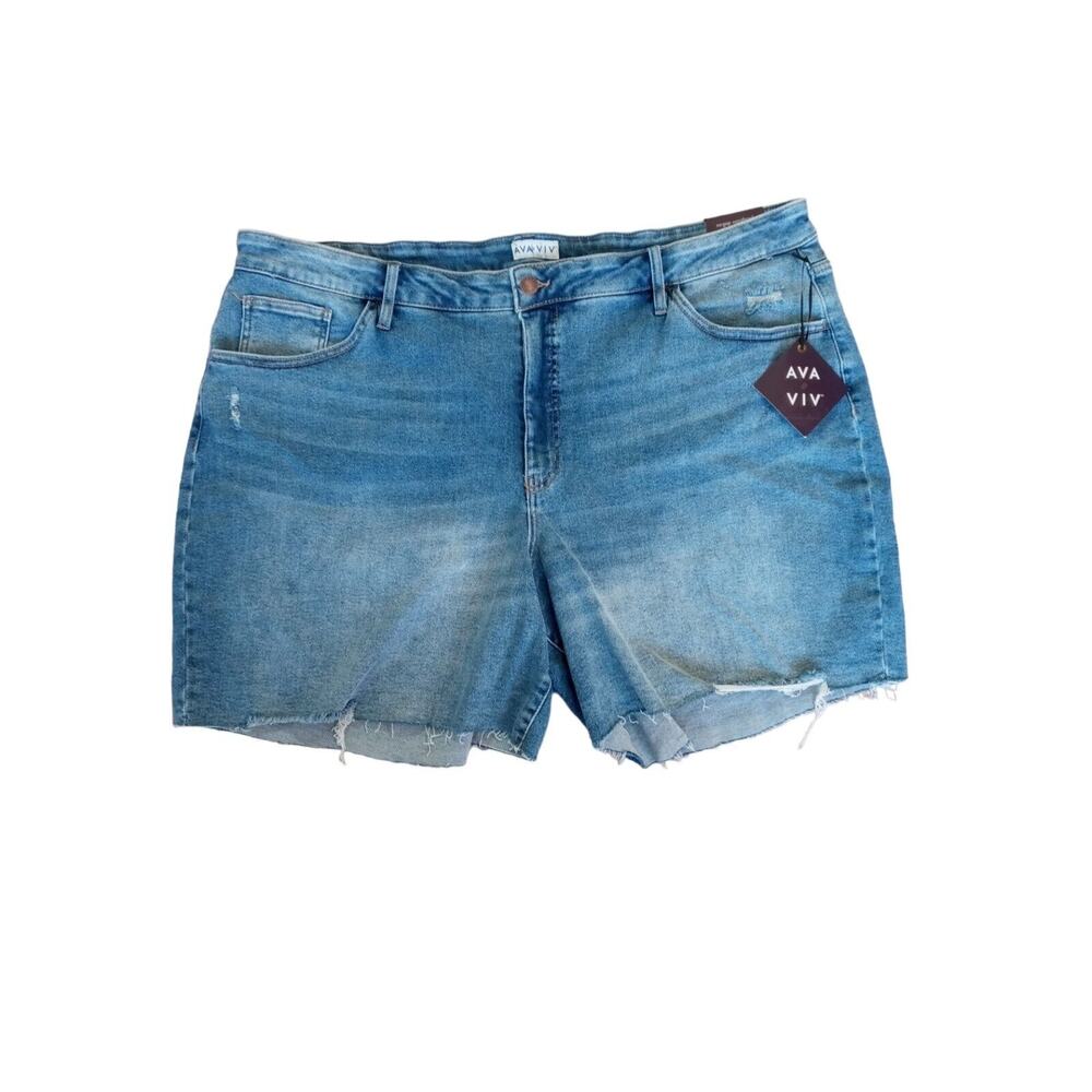 Ava & Viv Jean Shorts Women’s Plus Size 26W High-Rise Cutoff Denim Short